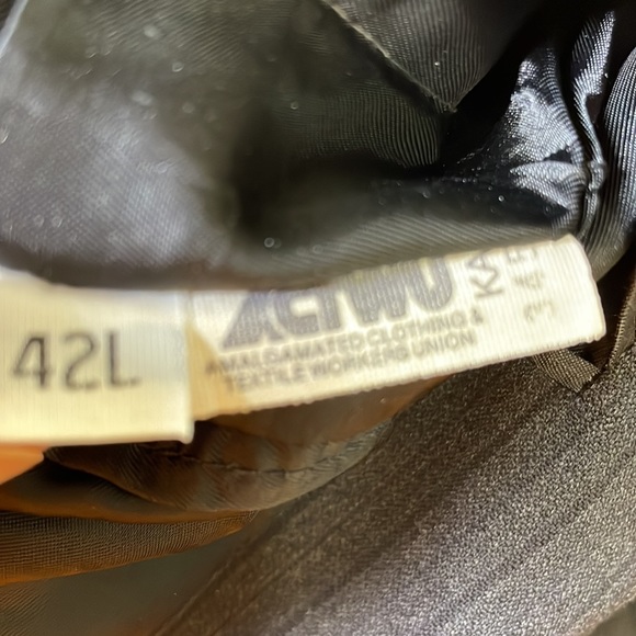 ⭐️Hart Schaffner Marx 42L Mens dbl breasted pure virgin wool black suit coat EUC - Picture 7 of 8